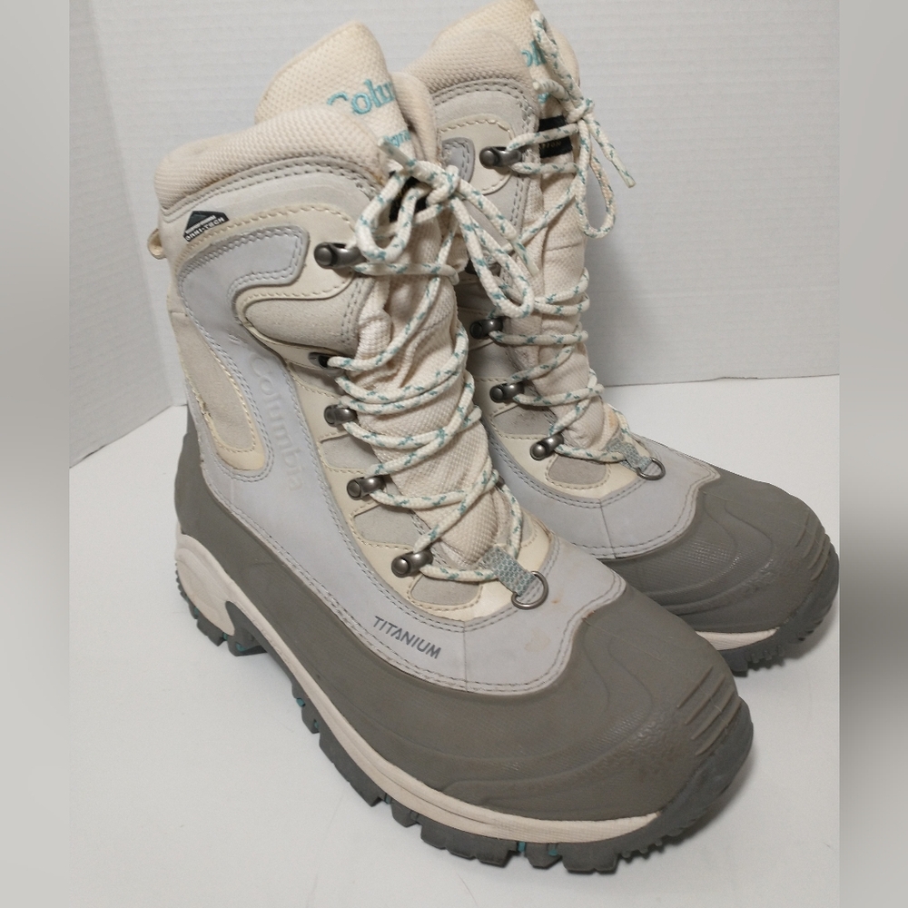 Columbia Titanium Omni-tech Insulated Waterproof Winter Boot Gray/Cream, Size 10